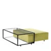 Zoom Green Pouf + Black Coffee Table By Uto Balmoral