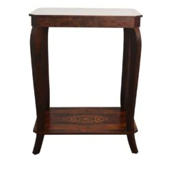 Musical Walnut Briar Side Table With Storage Unit