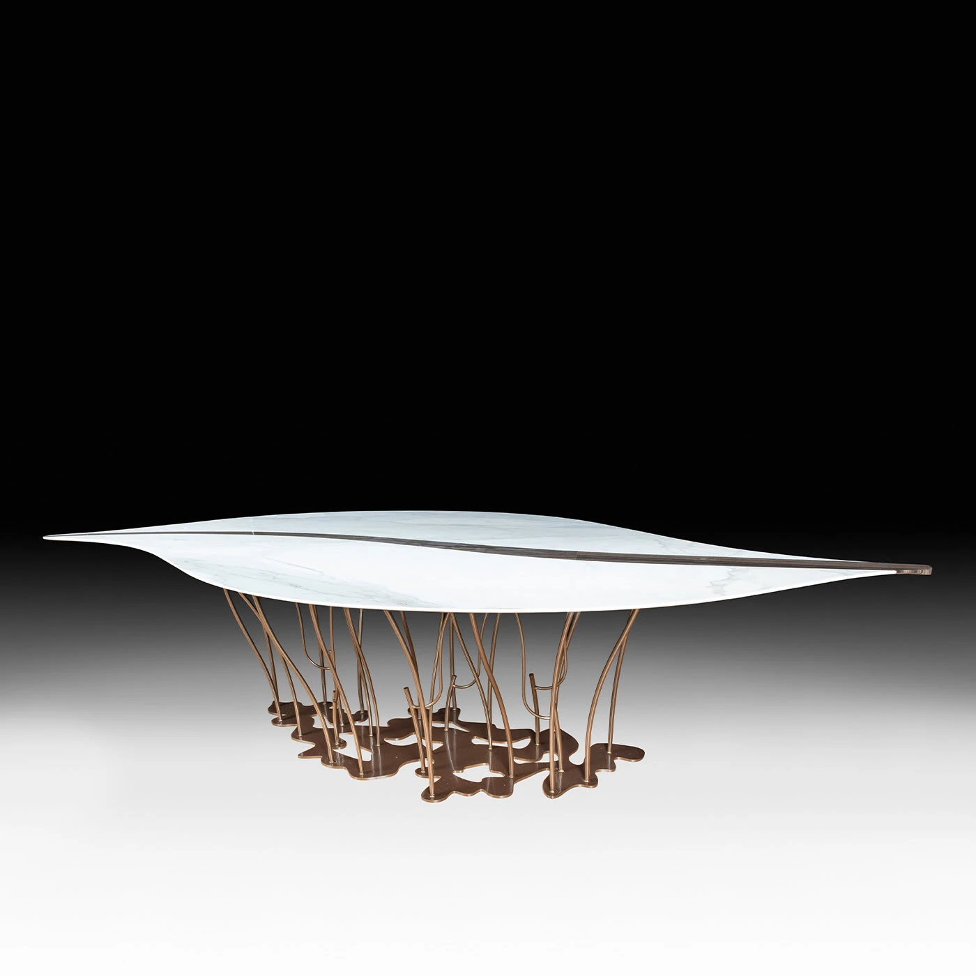 Foglia Table With Carrara Marble Top 5 Foglia Table With Carrara Marble Top - Image 3
