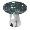 Buonanotte Round Labradorite & Chromed Side Table