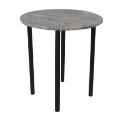 Round Fior Di Pesco Black Side Table