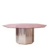 Sandra E Raimondo 180 Large Glass And Wood Pink Dining Table -Slide Sales 7ngcqr1ho4sbhk84uce01xkus825