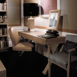 Oak Desk With Leather Hand Pad 5 Oak Desk With Leather Hand Pad -Slide Sales CHELFI 034 A20210312 9 rojof8