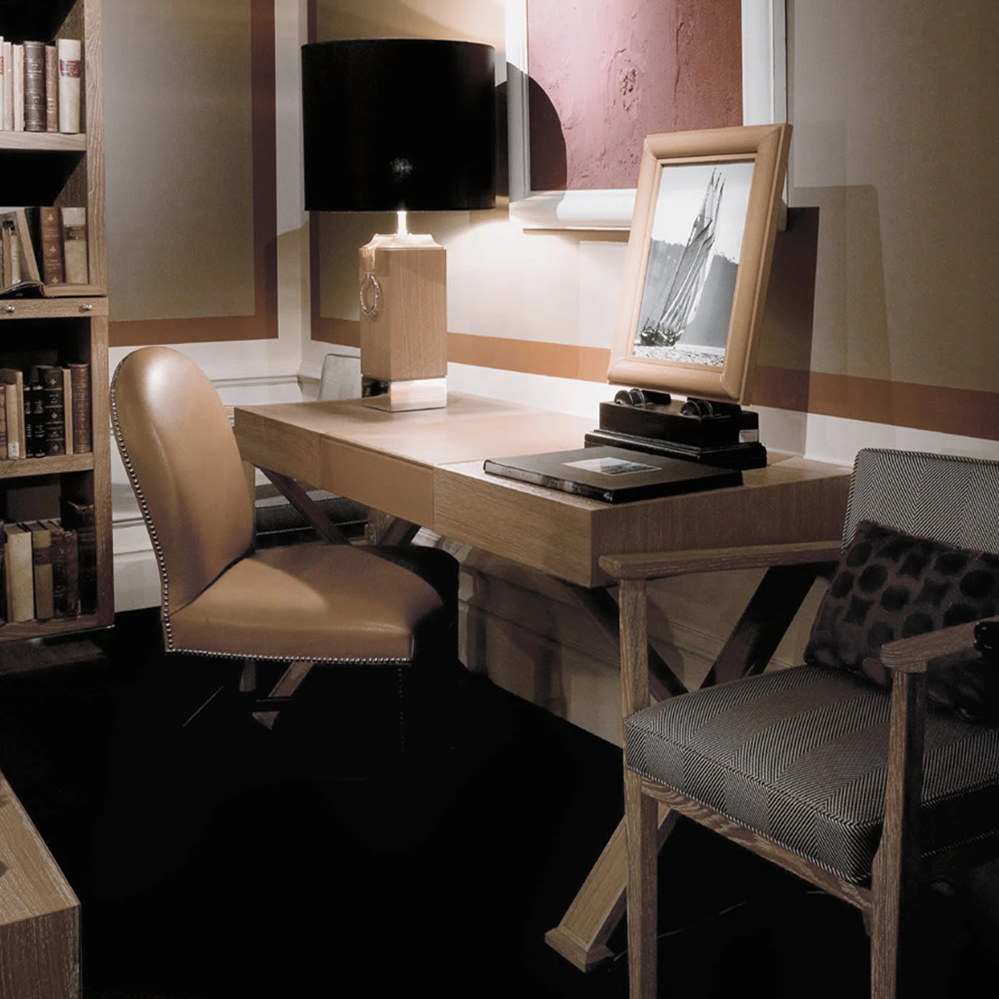 Oak Desk With Leather Hand Pad 4 Oak Desk With Leather Hand Pad - Image 2