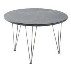 Flamingo Low Round Side Table With Black Legs