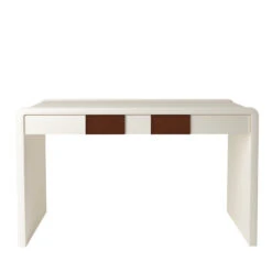 Irma Desk Ivory And Nut Brown