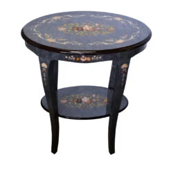 Blue Maple Oval 2-Tier End Table