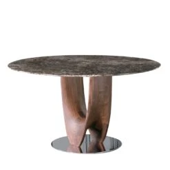 Axis Round Small Table With Marble Top By Stefano Bigi