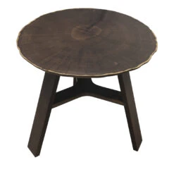 Memory Side Table With Brown Finish