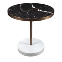 Rene Bistro Table In Nero Marquinia Marble By Piero Lissoni