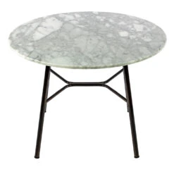 Yuki Round Side Table With White Carrara Top # 1 By Ep Studio