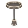 Matisse Leather & Rattan Side Table - Large