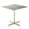 Fly Square Gray Ceramic Top & Champagne Base Bistro Table By Braid Design Lab