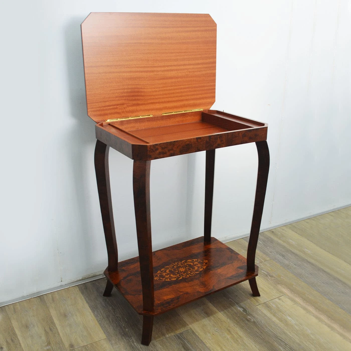 Musical Walnut Briar Side Table With Storage Unit 6 Musical Walnut Briar Side Table With Storage Unit - Image 4