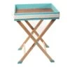 Rectangular Turquoise & White Tray On Pliant Base -Slide Sales f7onyz1u2maszsn7kl26f319grk6