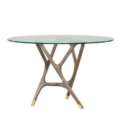 Joyce Wood And Glass Round Table
