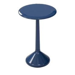 Glossy Laquered Blue Side Table
