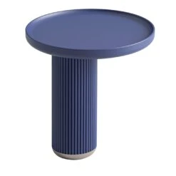 Round Blue Side Table
