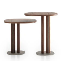 Manhattan Tall Asymmetrical Walnut Side Table -Slide Sales howlh38mfzm7cel4xhsrvx64gske
