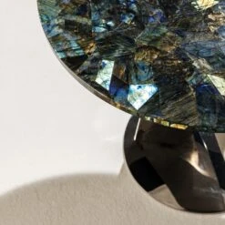 Buonanotte Round Labradorite & Chromed Side Table 9 Buonanotte Round Labradorite & Chromed Side Table -Slide Sales i8abz2h7t07vjve4j32fyu2shkch