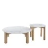 Moon 2-Piece Set Of White Marble Small Tables