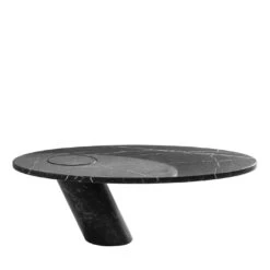 Eccentrico Oval Black Marquina Coffee Table By Angelo Mangiarotti
