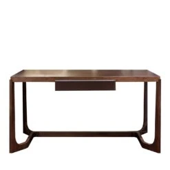 Leather And Walnut Writing Desk
