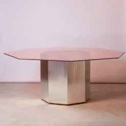 Sandra E Raimondo 180 Large Glass And Wood Pink Dining Table -Slide Sales qmtnu0bp33bz5brh3esbhgkiwvyc