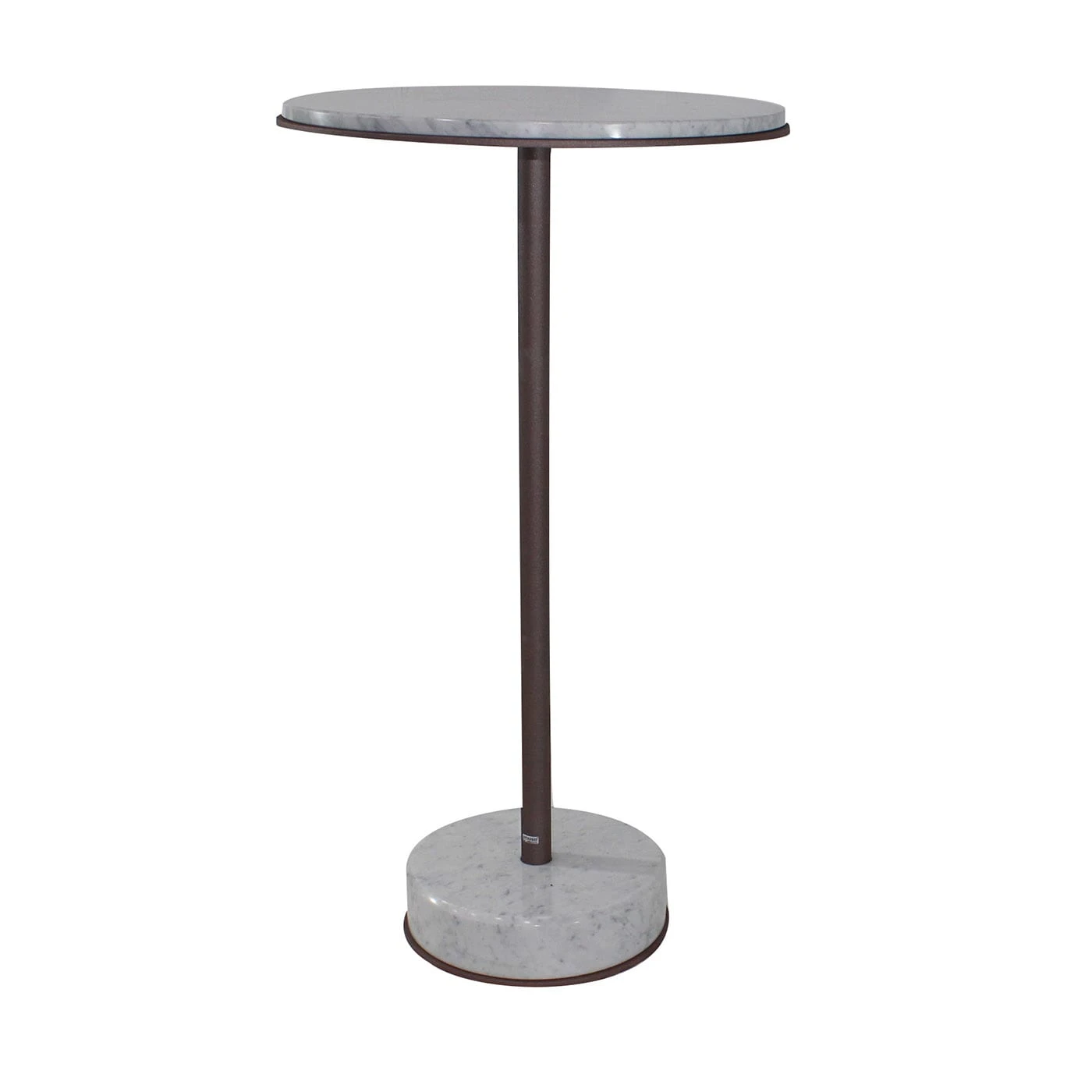 Round Double White Carrara Coppery Bistro Table 3 Round Double White Carrara Coppery Bistro Table