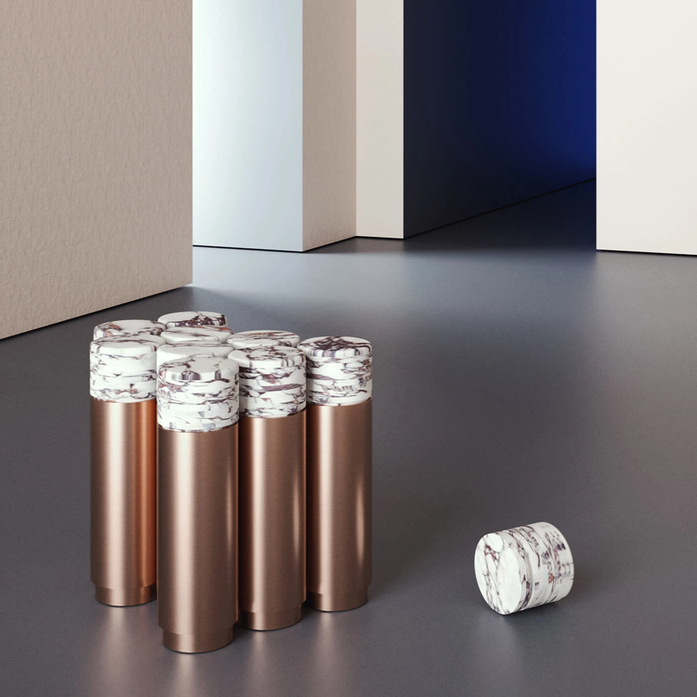 Marble 6-piece Modular Side Table 4 Marble 6-piece Modular Side Table - Image 2